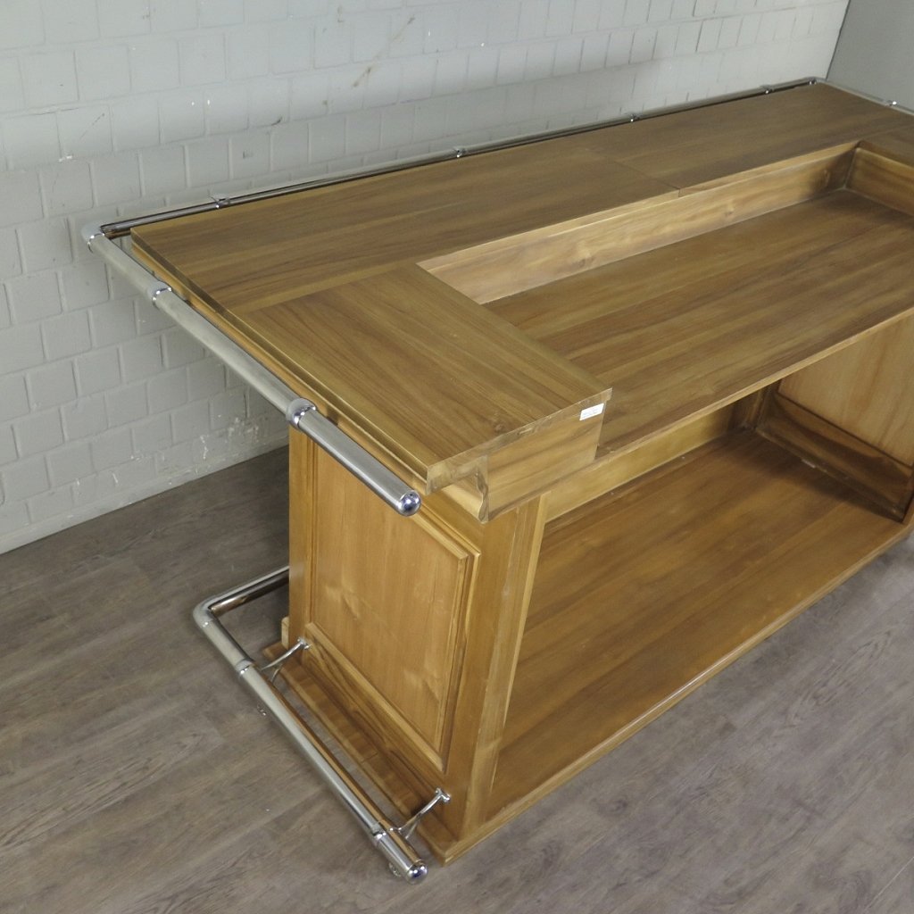 Englische Bar Tresen Teakholz 2,30 m