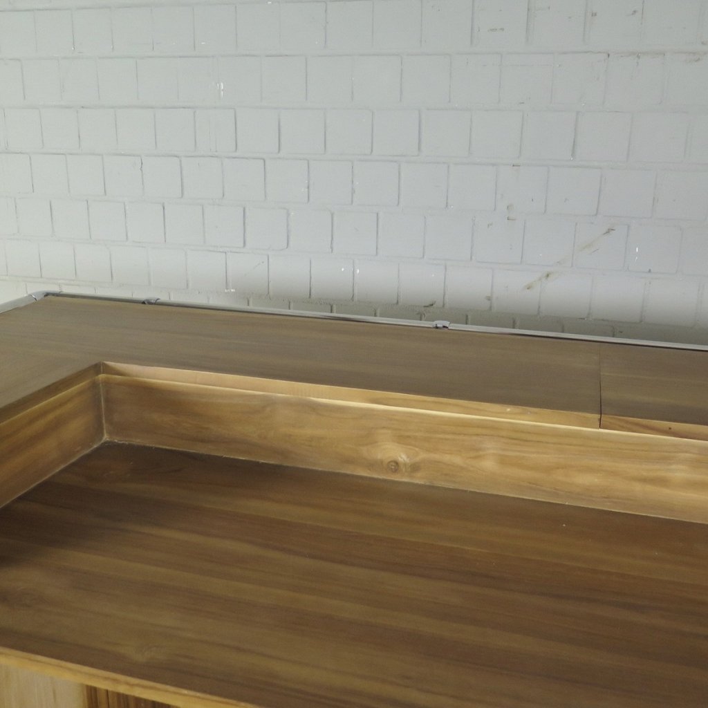 Englische Bar Tresen Teakholz 2,30 m