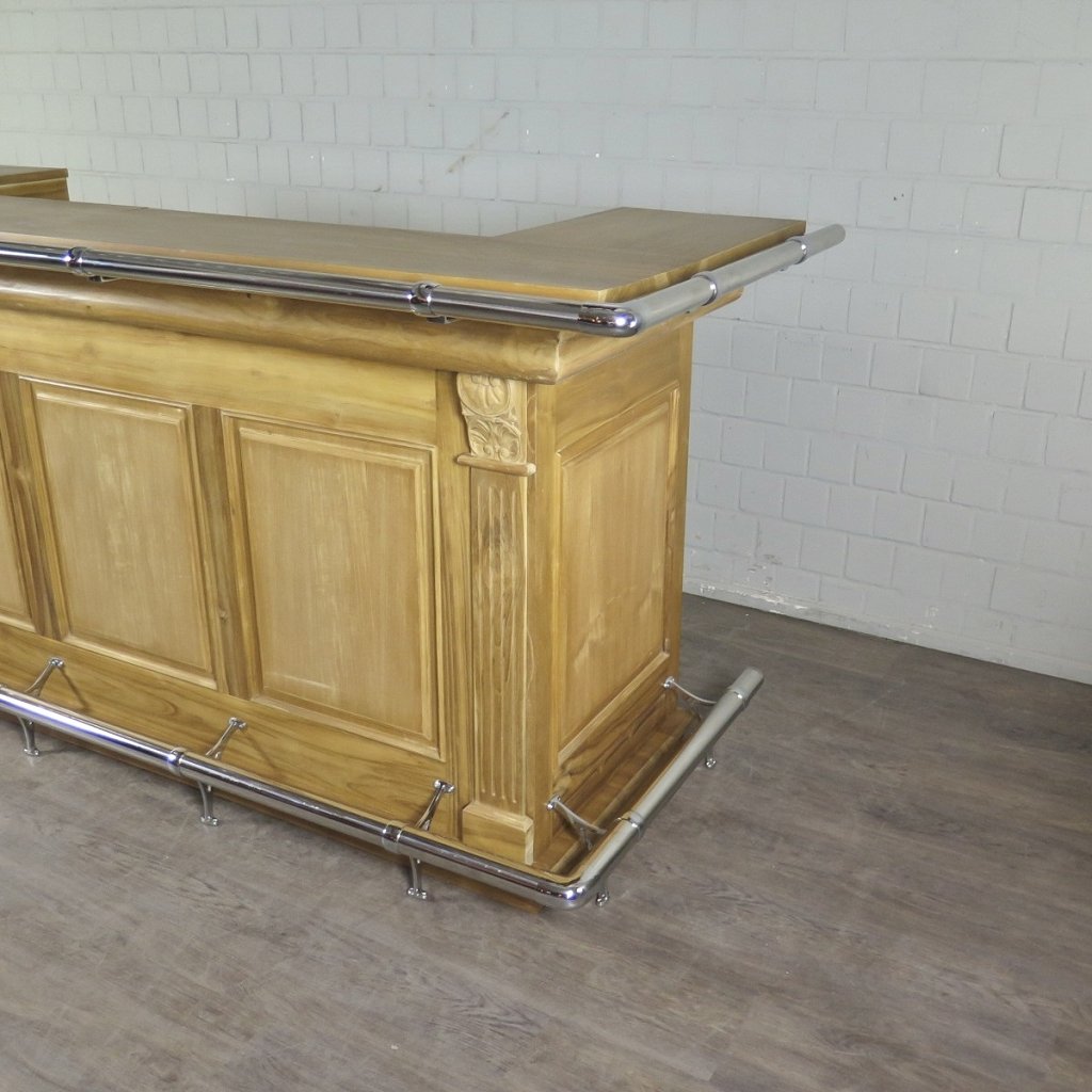 Englische Bar Tresen Teakholz 2,30 m
