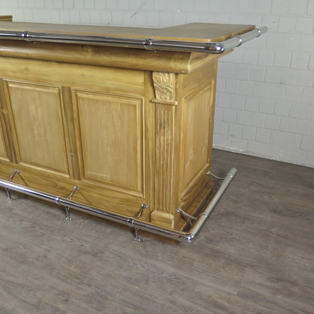 Englische Bar Tresen Teakholz 2,30 m