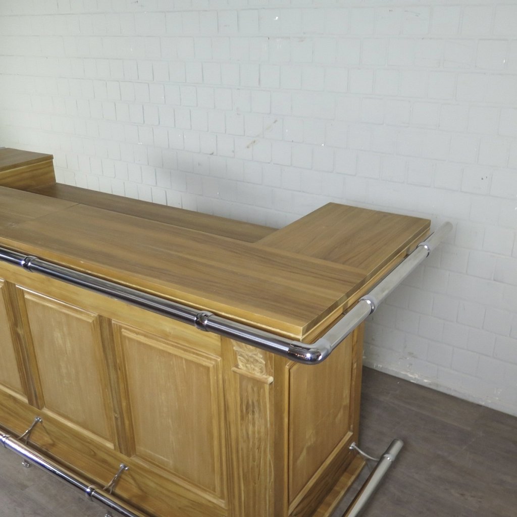 Englische Bar Tresen Teakholz 2,30 m