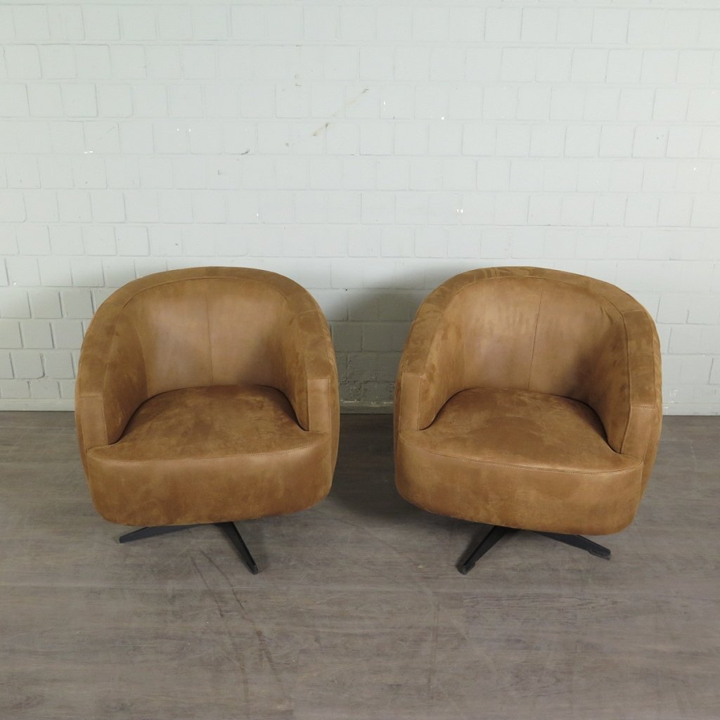 Retro Design Sessel Esszimmersessel Cognac Set