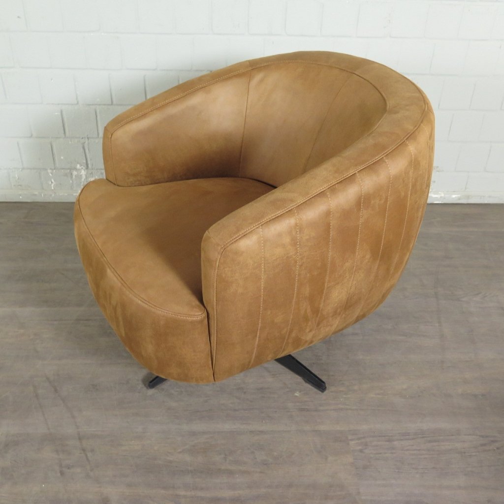 Retro Design Sessel Esszimmersessel Cognac