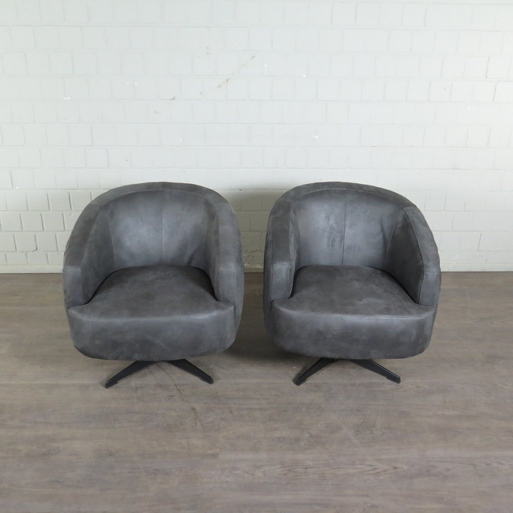 Retro Design Sessel Esszimmersessel Anthrazit Set