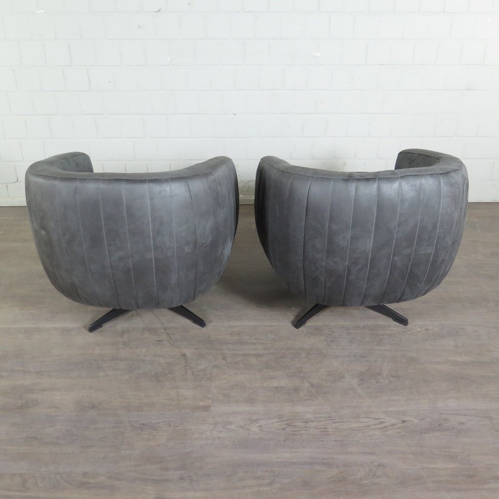Retro Design Sessel Esszimmersessel Anthrazit Set