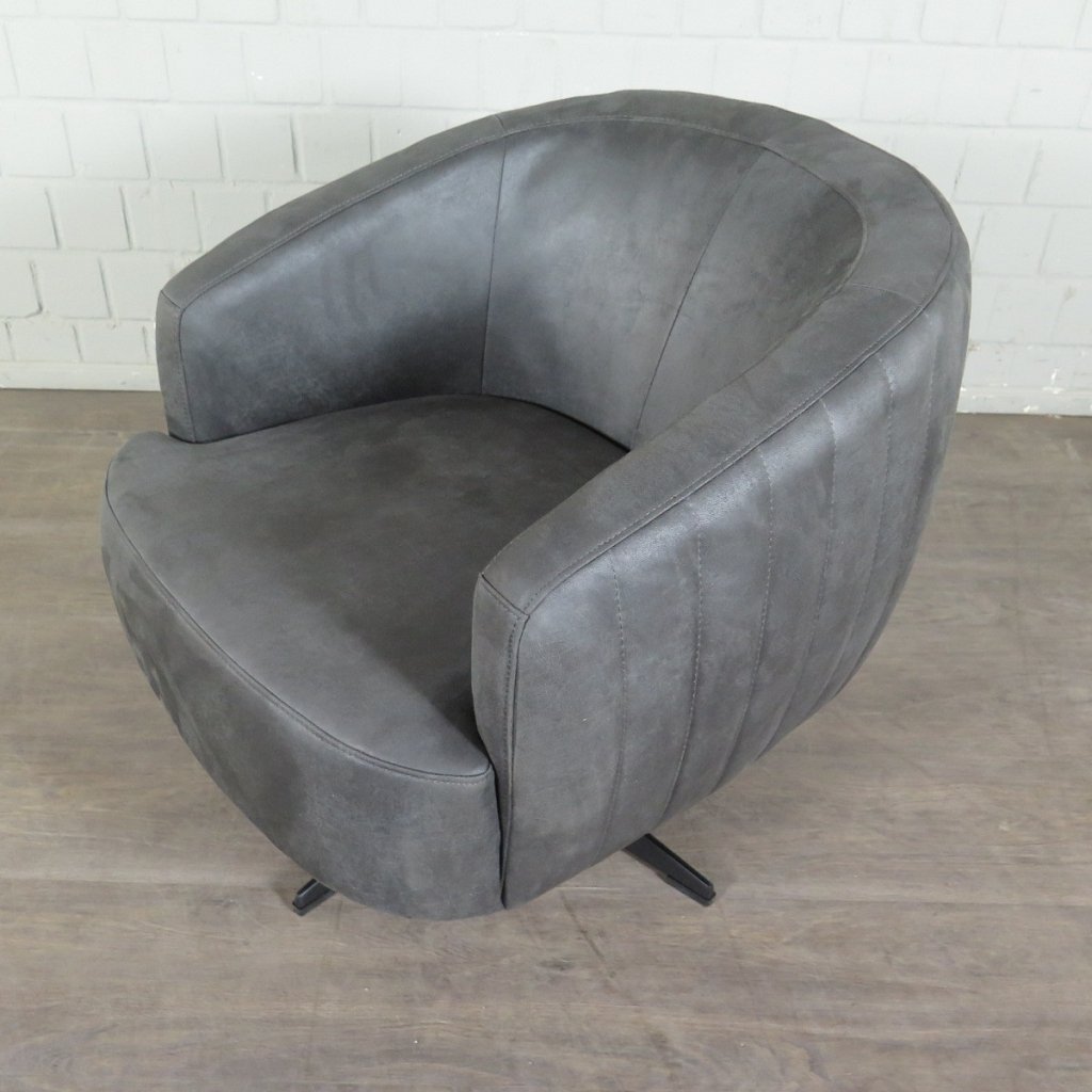 Retro Design Sessel Esszimmersessel Anthrazit