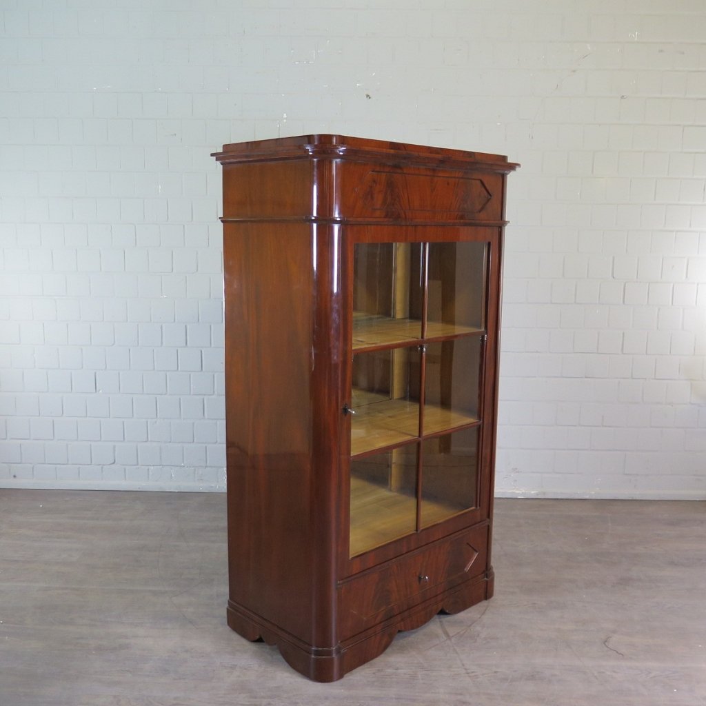 Vitrine Schaukasten Biedermeier 1840 Mahagoni 