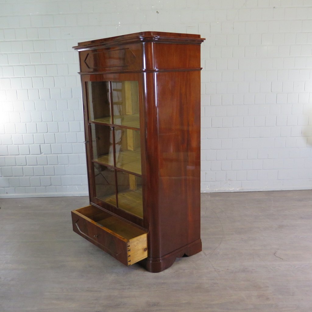 Vitrine Schaukasten Biedermeier 1840 Mahagoni