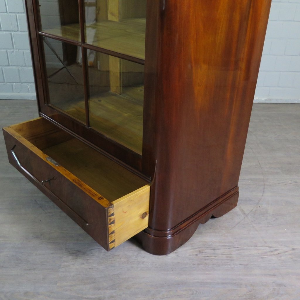 Vitrine Schaukasten Biedermeier 1840 Mahagoni