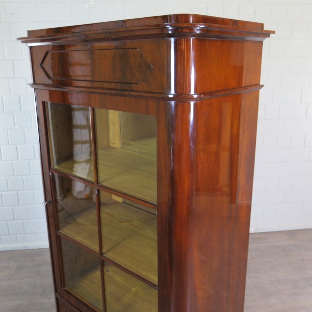 Vitrine Schaukasten Biedermeier 1840 Mahagoni