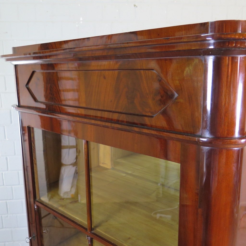 Vitrine Schaukasten Biedermeier 1840 Mahagoni