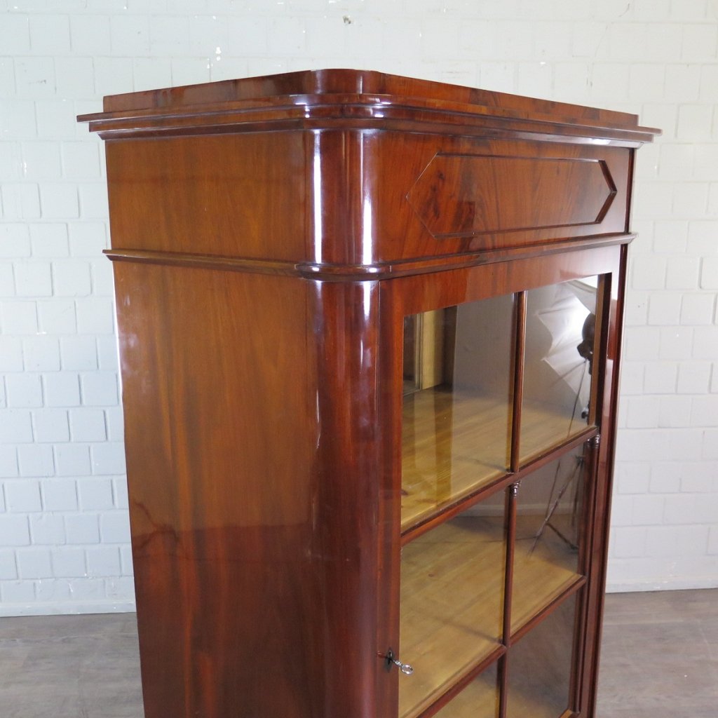 Vitrine Schaukasten Biedermeier 1840 Mahagoni