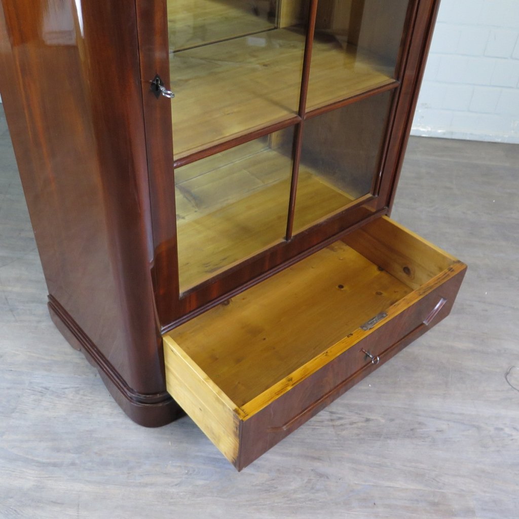 Vitrine Schaukasten Biedermeier 1840 Mahagoni