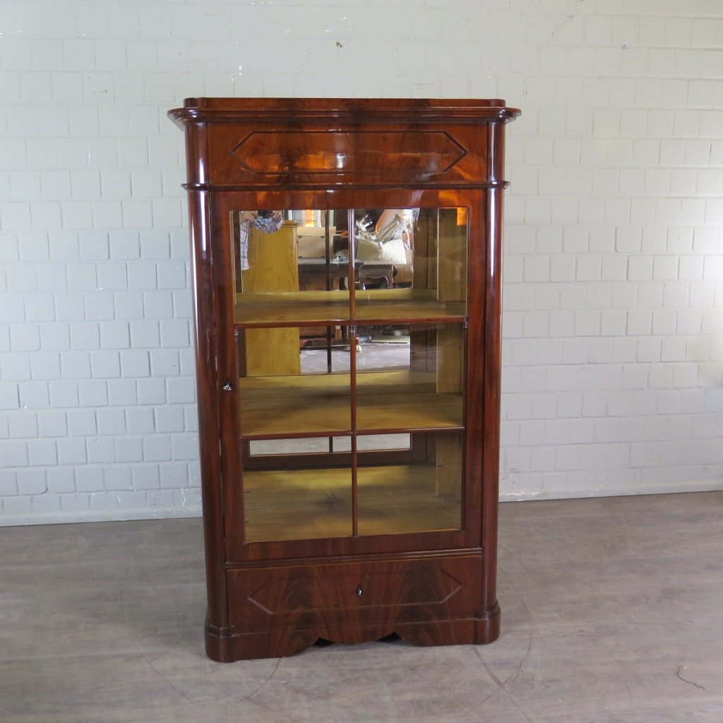 Vitrine Schaukasten Biedermeier 1840 Mahagoni