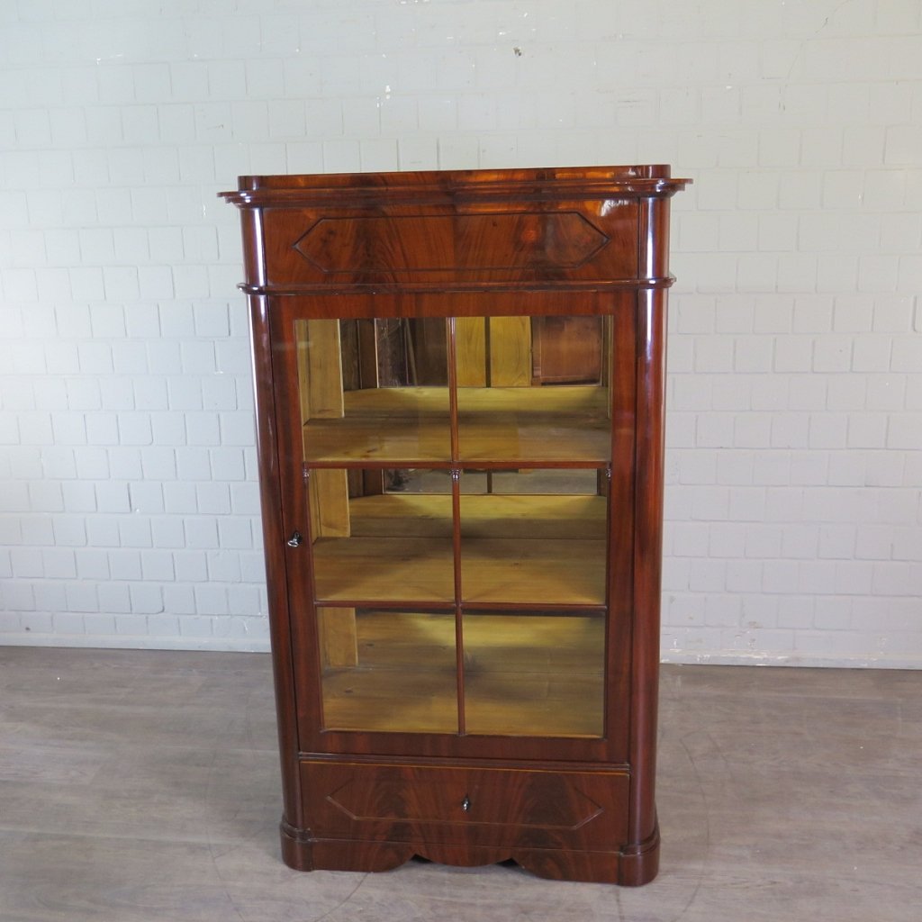 Vitrine Schaukasten Biedermeier 1840 Mahagoni
