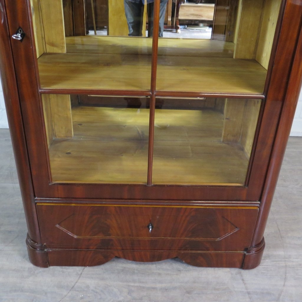Vitrine Schaukasten Biedermeier 1840 Mahagoni
