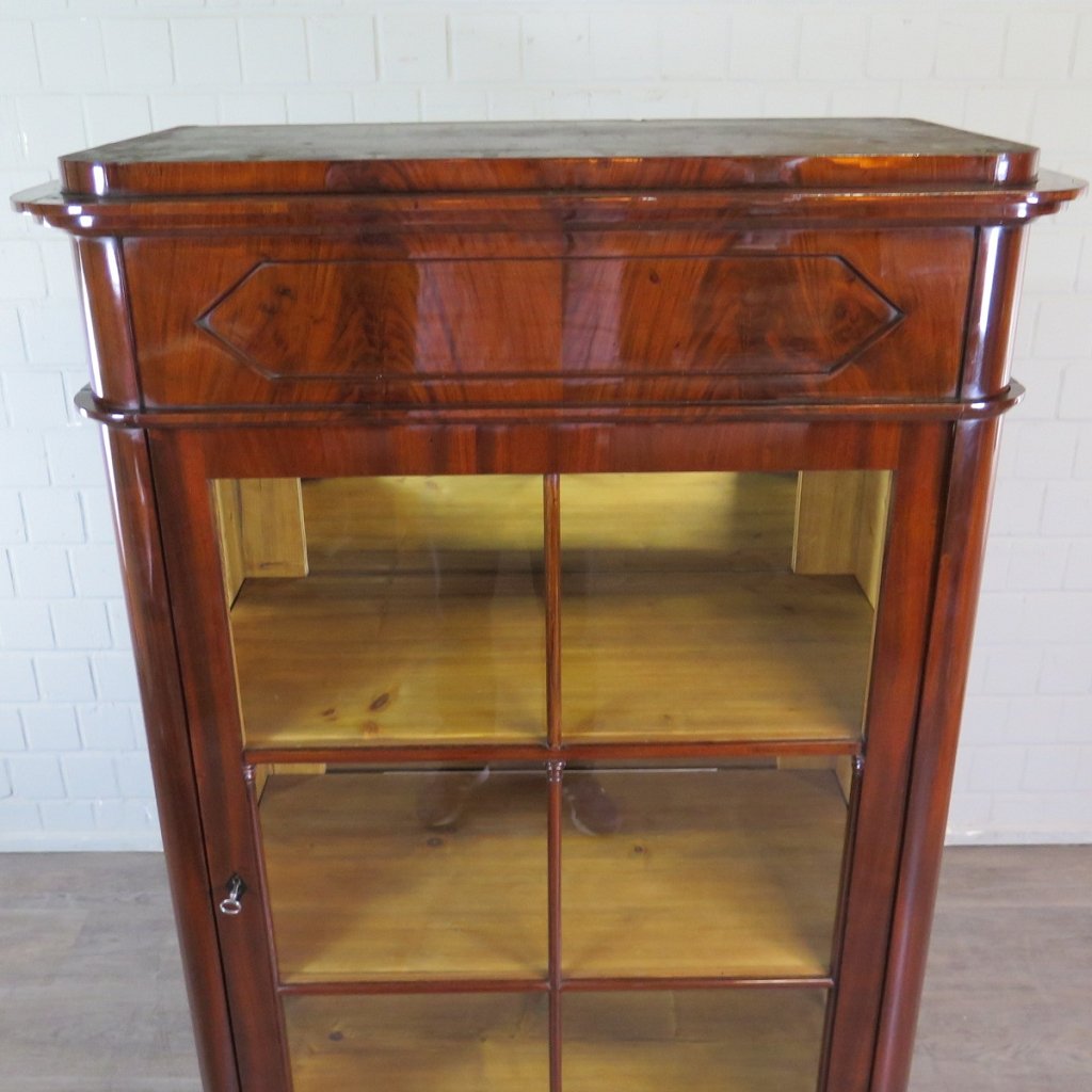 Vitrine Schaukasten Biedermeier 1840 Mahagoni
