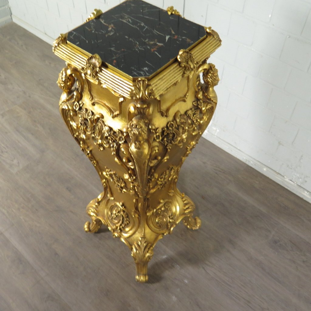 Säulen Pfeiler Marmor Schwarz-Gold 1,05 m