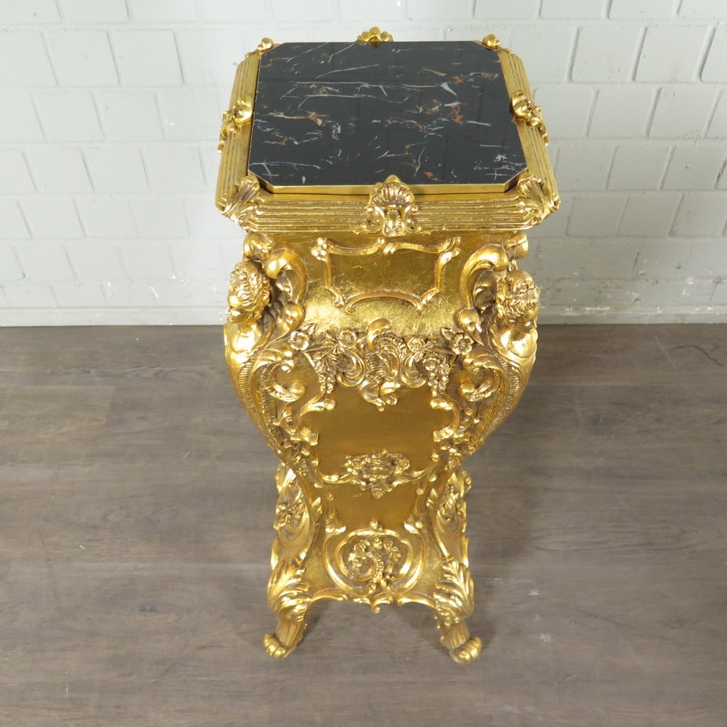 Säulen Pfeiler Marmor Schwarz-Gold 1,05 m