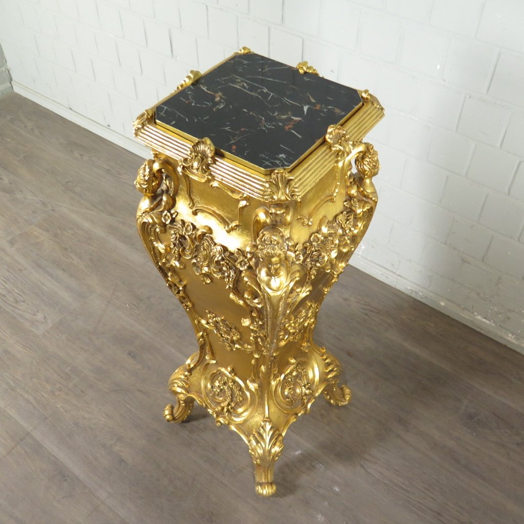 Säulen Pfeiler Marmor Schwarz-Gold 1,05 m