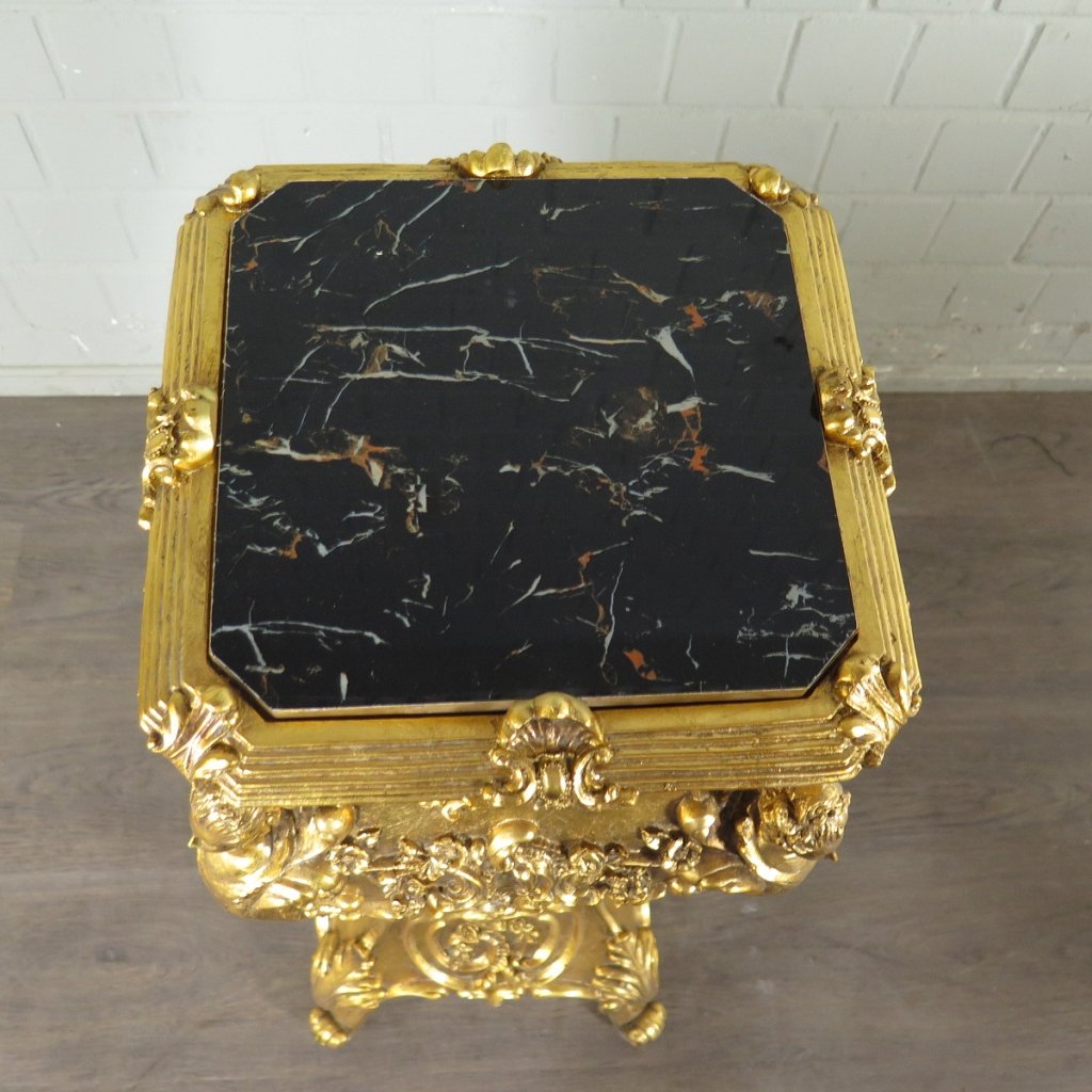 Säulen Pfeiler Marmor Schwarz-Gold 1,05 m