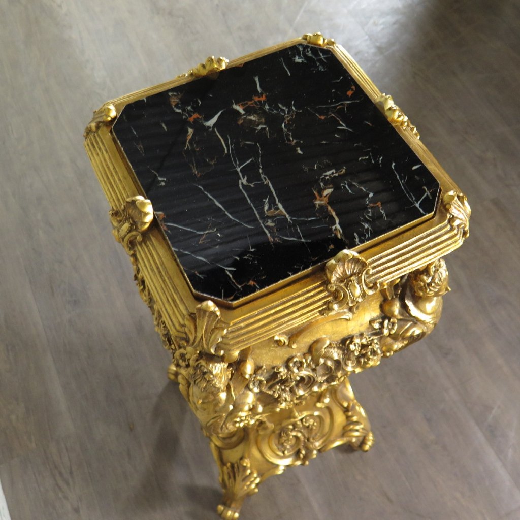 Säulen Pfeiler Marmor Schwarz-Gold 1,05 m