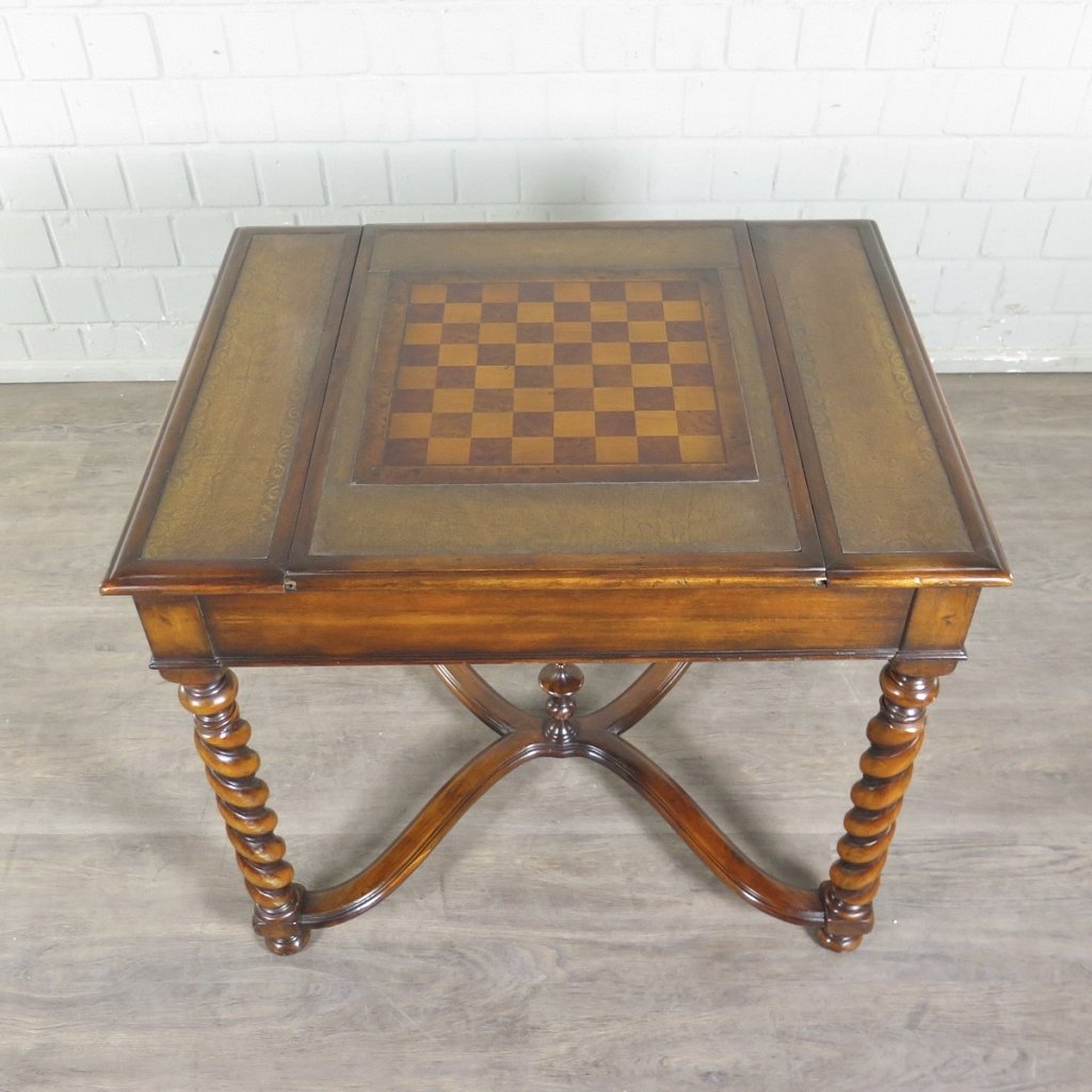 Spieltisch Schach Dame Backgammon 0,87 m Nussbaum