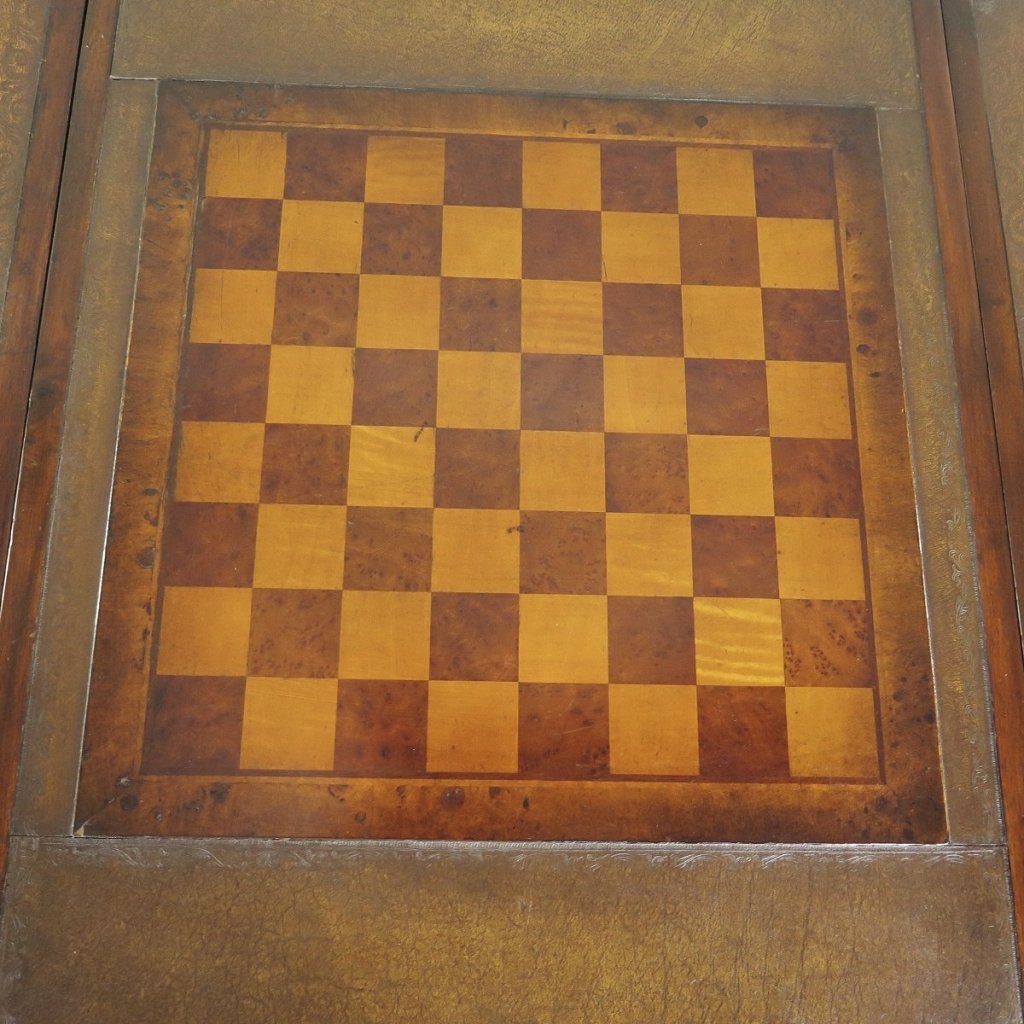 Spieltisch Schach Dame Backgammon 0,87 m Nussbaum