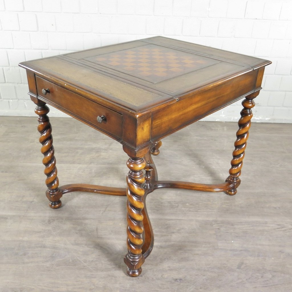 Spieltisch Schach Dame Backgammon 0,87 m Nussbaum
