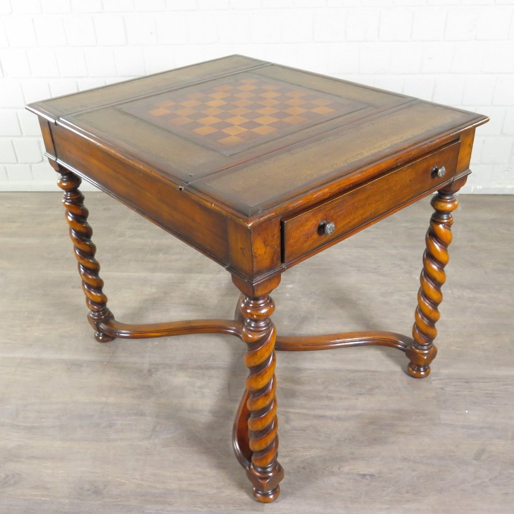 Spieltisch Schach Dame Backgammon 0,87 m Nussbaum
