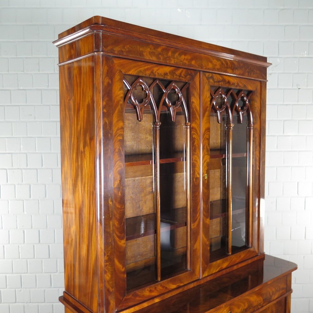 Vitrine Bücherschrank Biedermeier 1820 Mahagoni