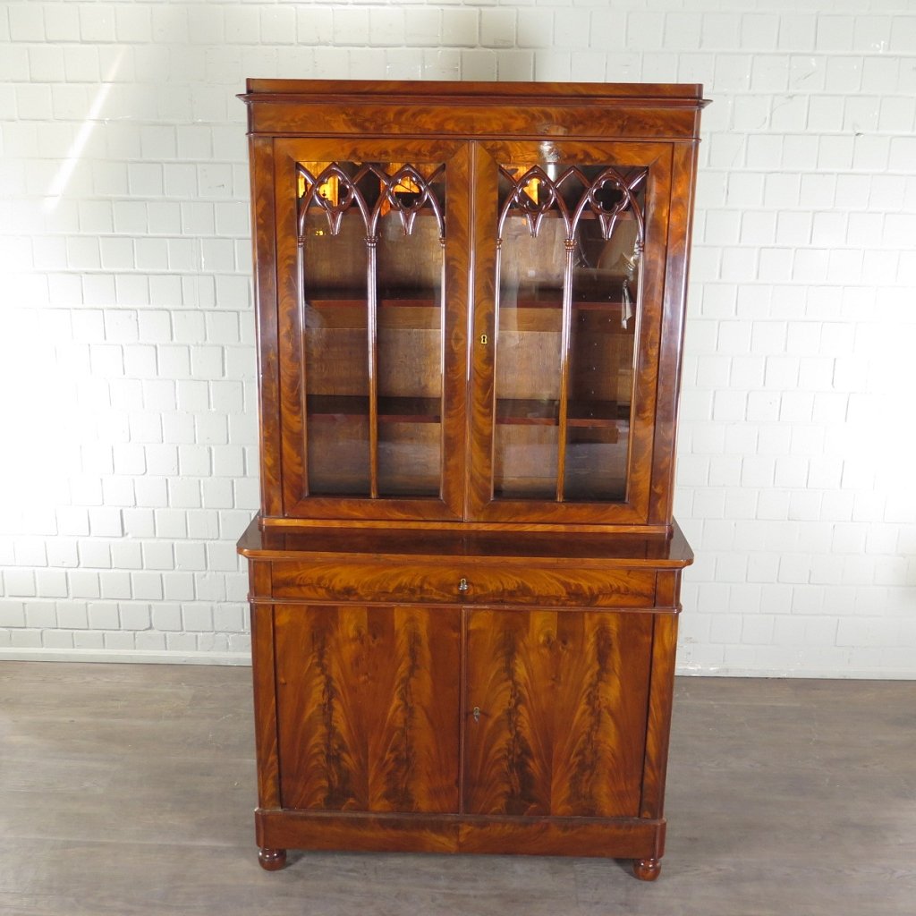 Vitrine Bücherschrank Biedermeier 1820 Mahagoni