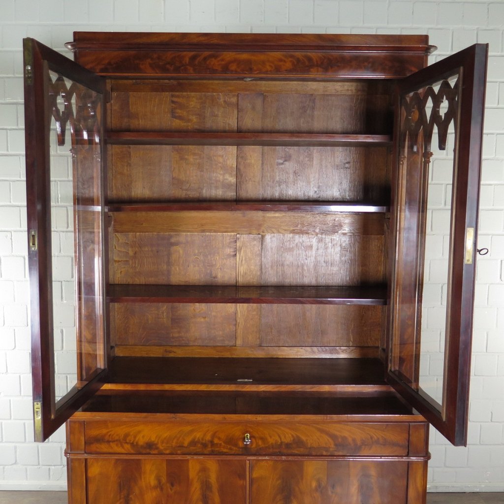 Vitrine Bücherschrank Biedermeier 1820 Mahagoni