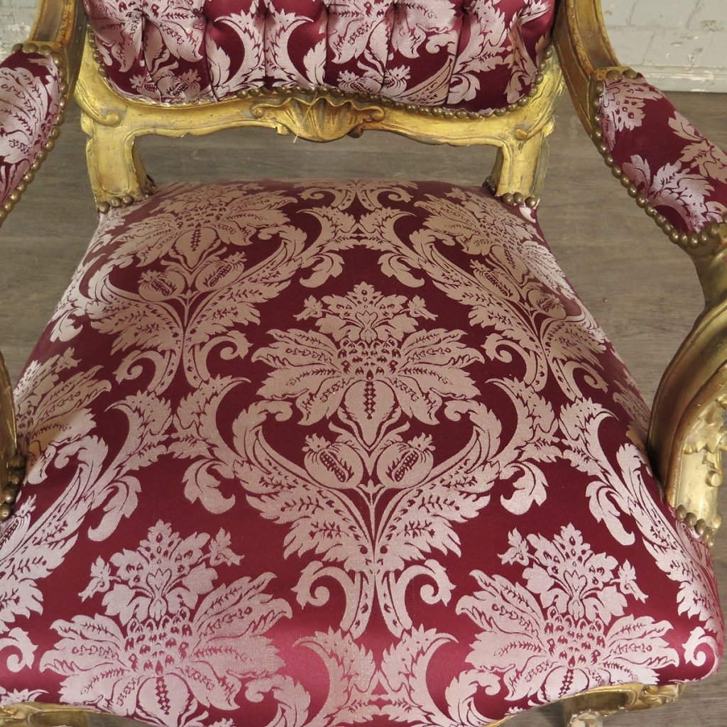 Barockstuhl Stuhl Barockstil Rot-Gold