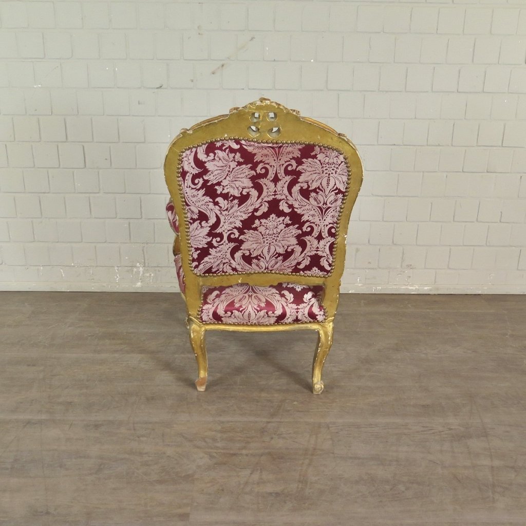 Barockstuhl Stuhl Barockstil Rot-Gold