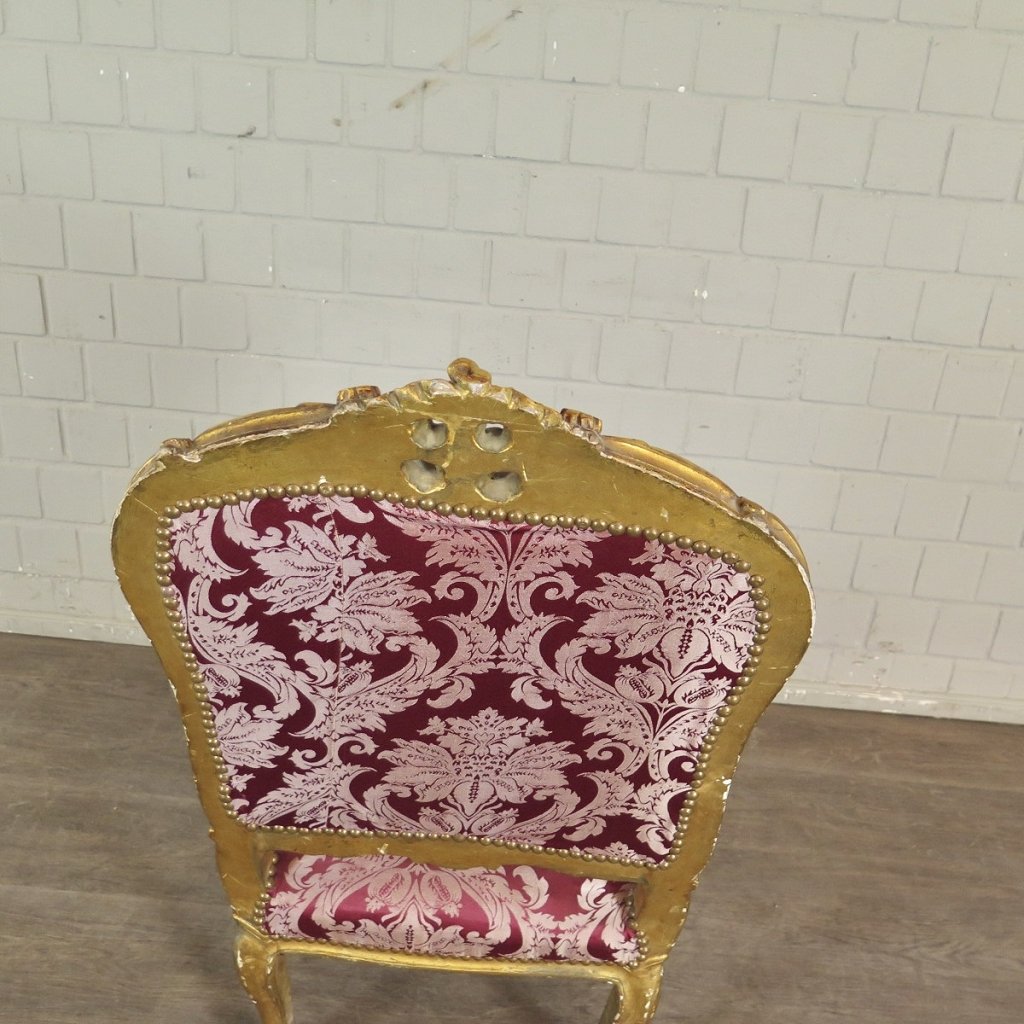 Barockstuhl Stuhl Barockstil Rot-Gold