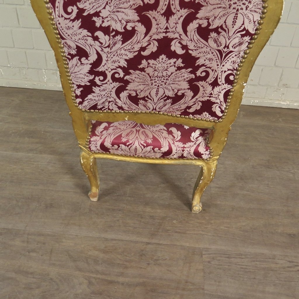 Barockstuhl Stuhl Barockstil Rot-Gold