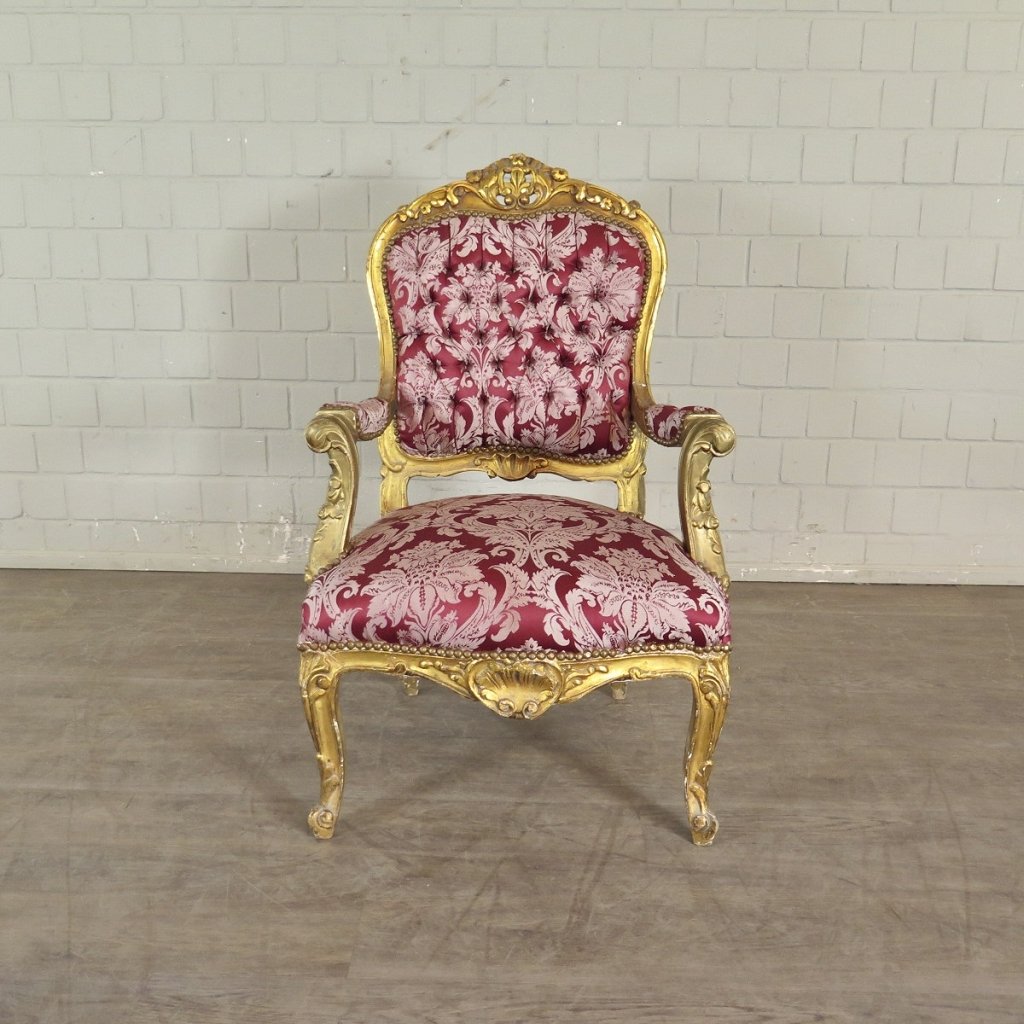 Barockstuhl Stuhl Barockstil Rot-Gold
