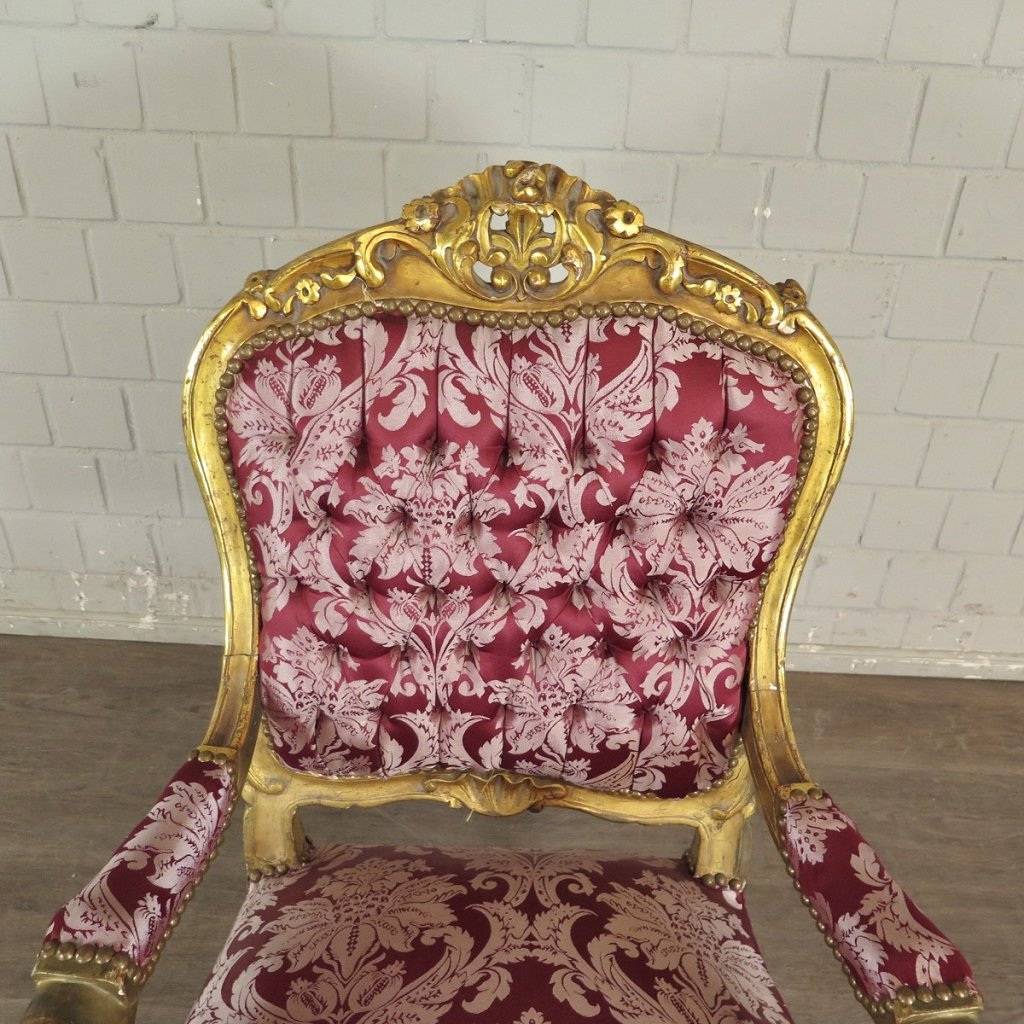 Barockstuhl Stuhl Barockstil Rot-Gold