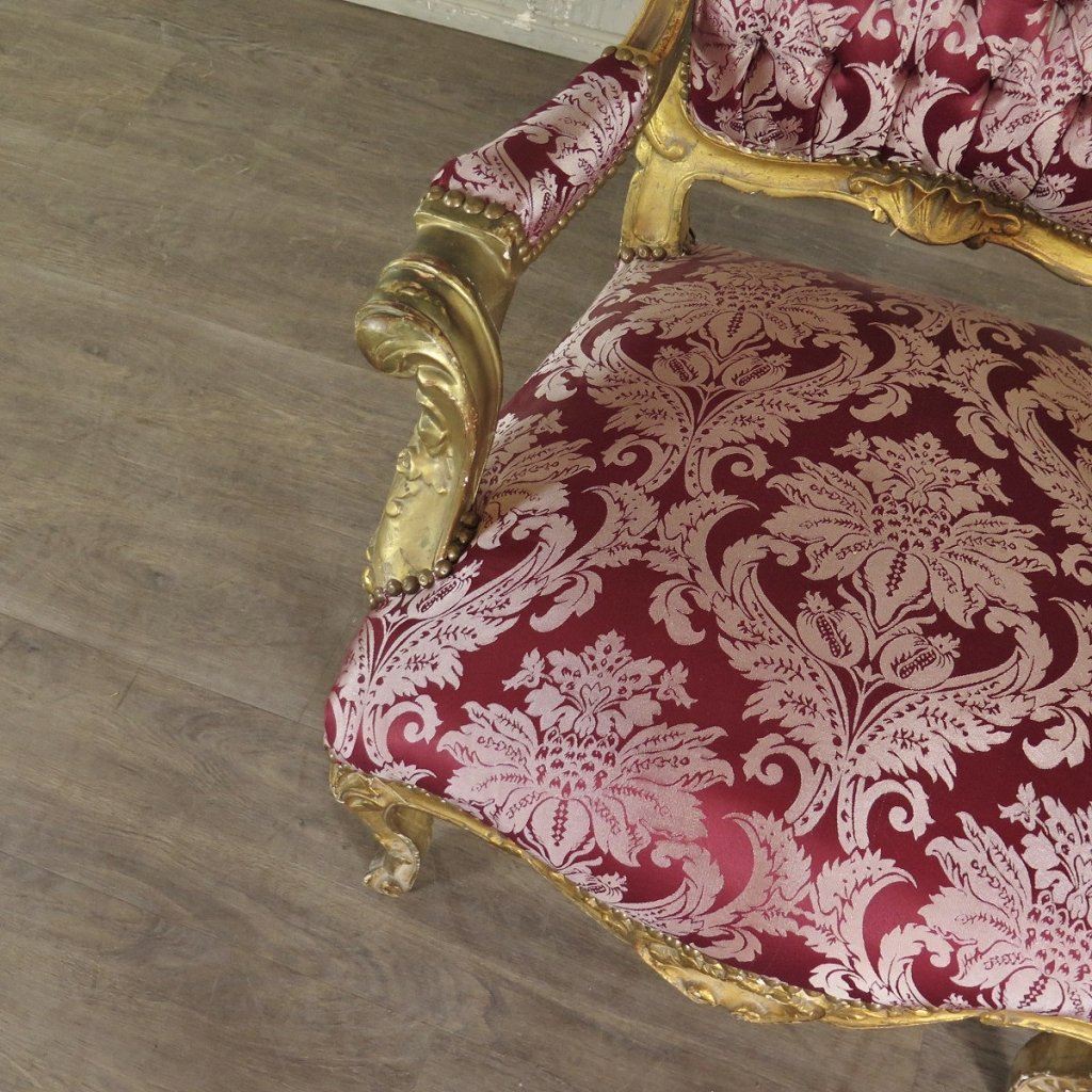 Barockstuhl Stuhl Barockstil Rot-Gold