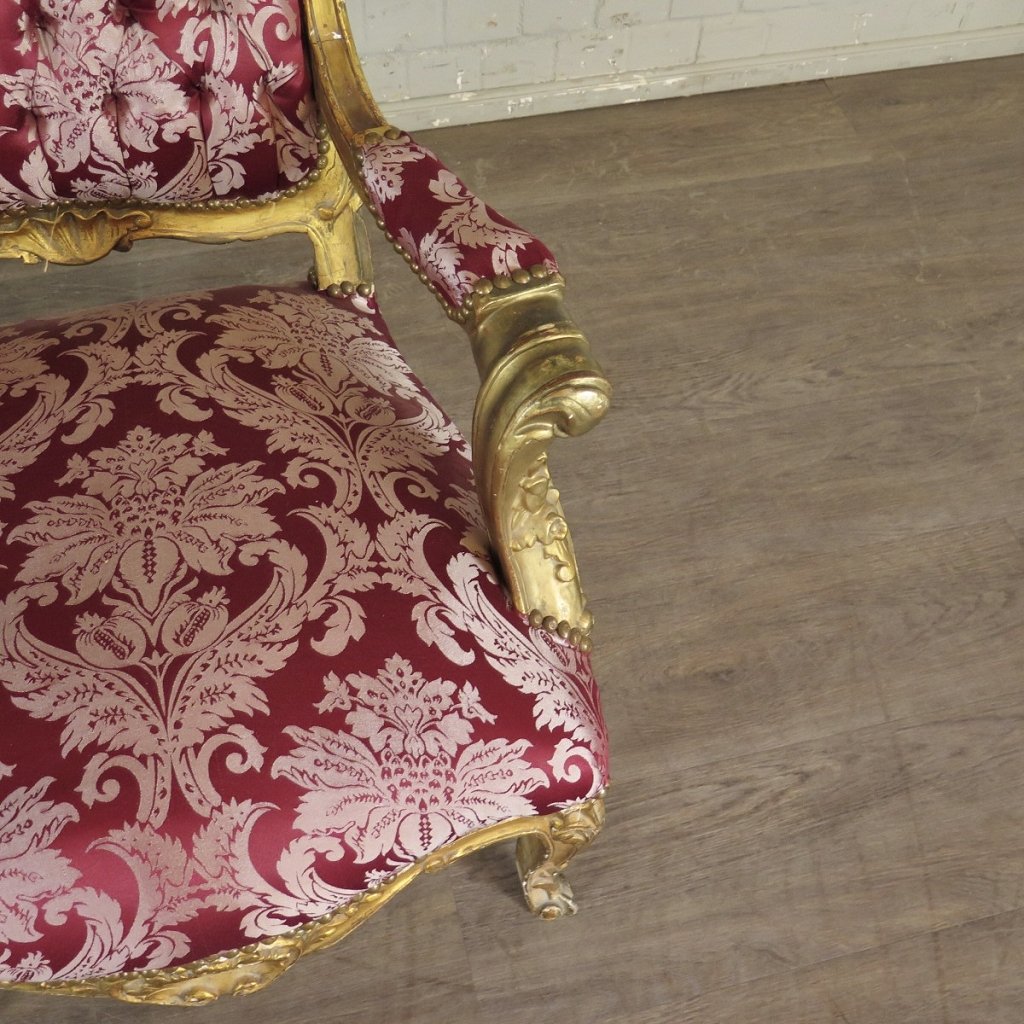 Barockstuhl Stuhl Barockstil Rot-Gold