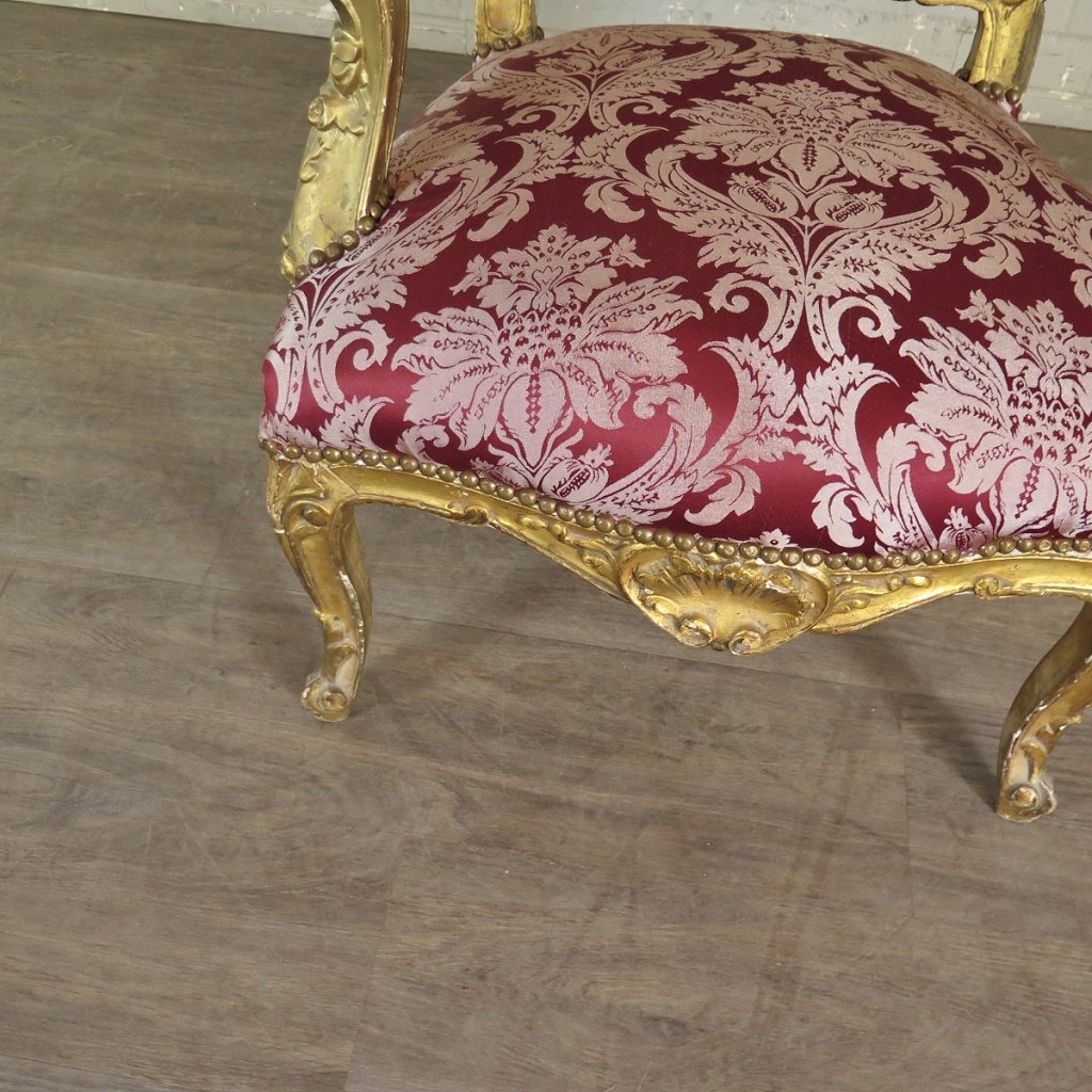 Barockstuhl Stuhl Barockstil Rot-Gold