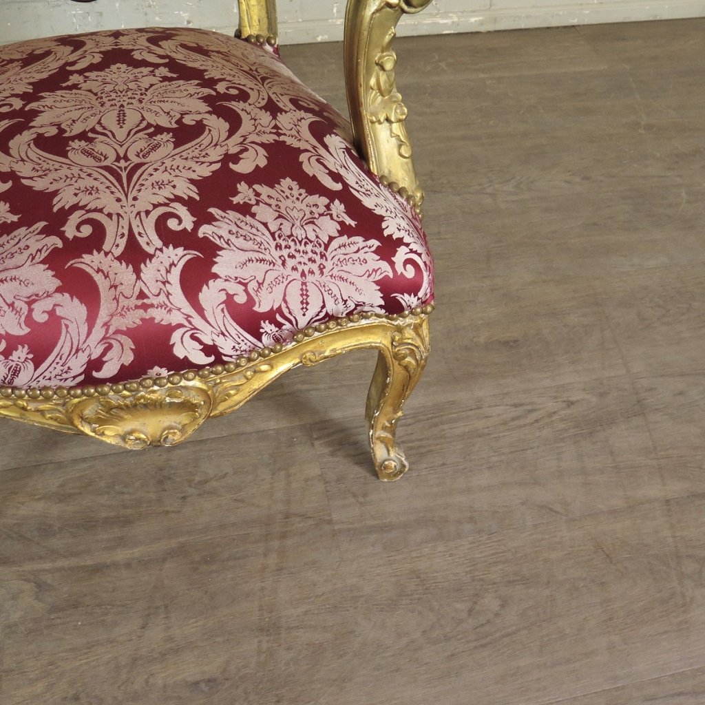 Barockstuhl Stuhl Barockstil Rot-Gold