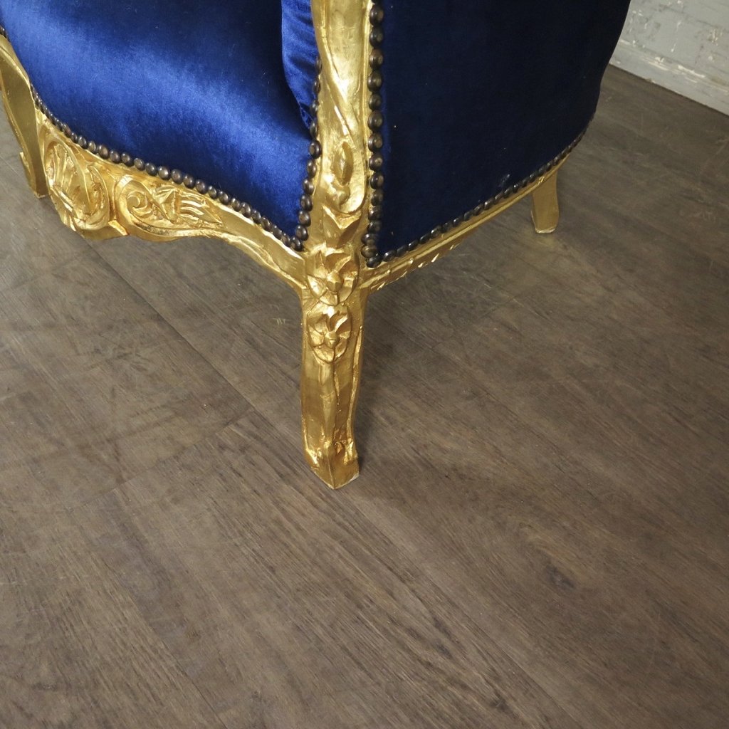 Barocksessel Königssessel Blau-Gold Setpreis