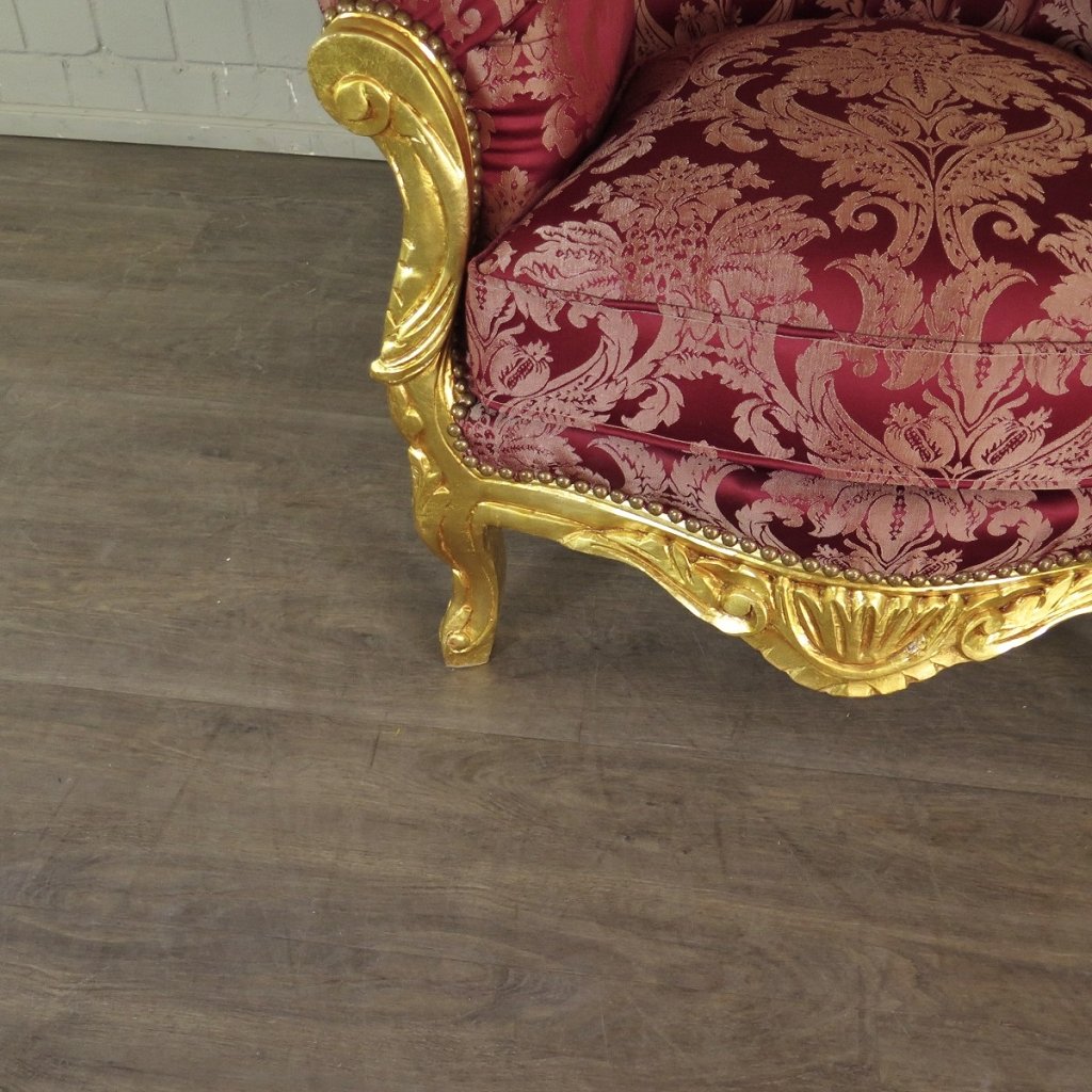 Barocksessel Königssessel Rot-Gold Setpreis
