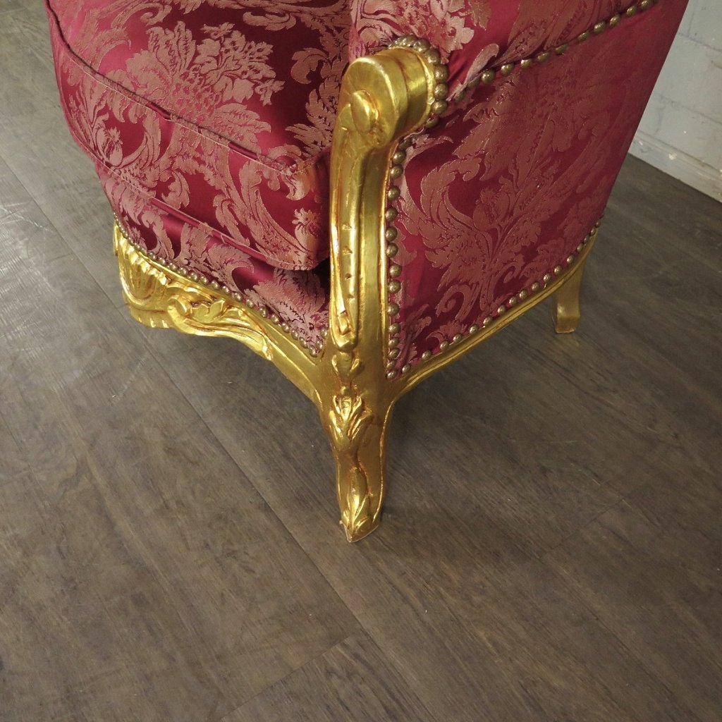 Barocksessel Königssessel Rot-Gold Setpreis