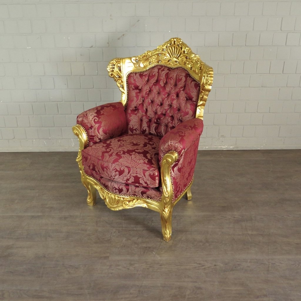 Barocksessel Königssessel Rot-Gold Setpreis