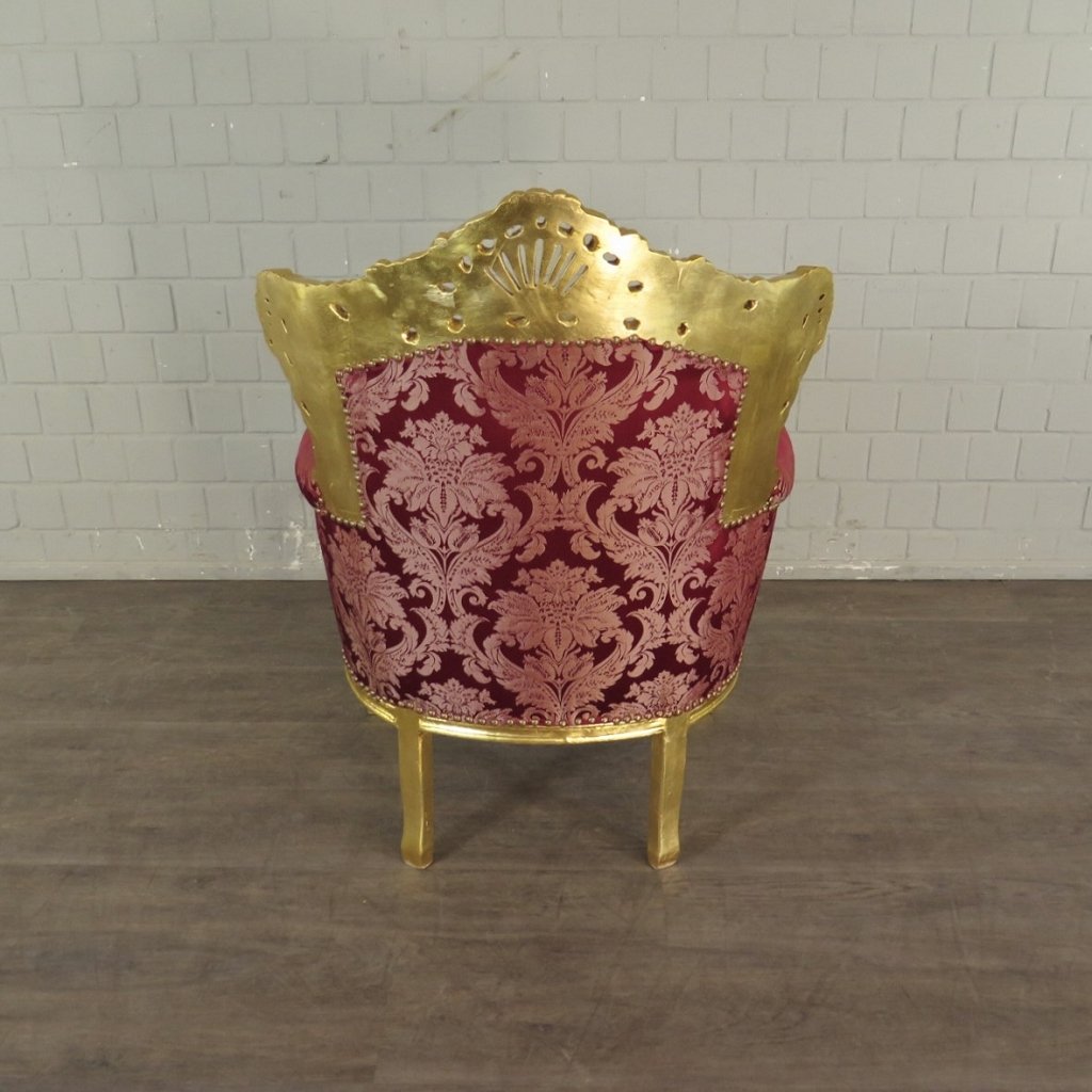 Barocksessel Königssessel Rot-Gold Setpreis