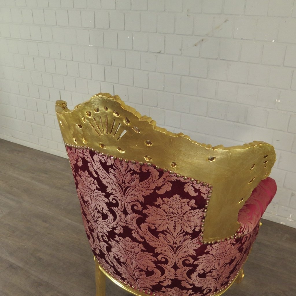 Barocksessel Königssessel Rot-Gold Setpreis