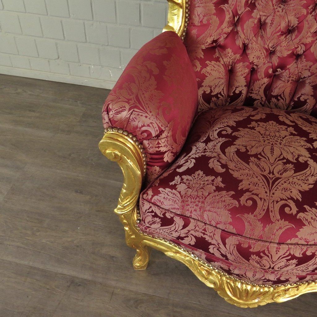 Barocksessel Königssessel Rot-Gold Setpreis